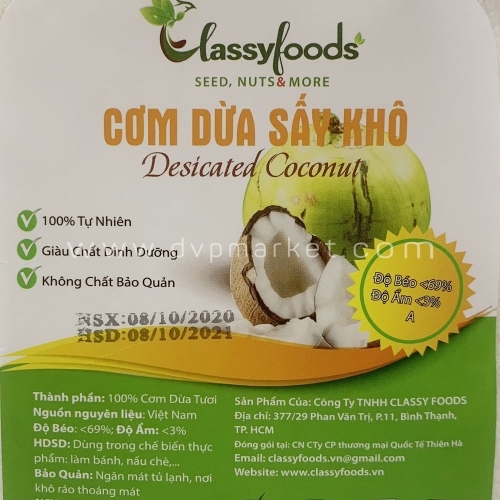 Classy - Cơm dừa mịn sấy khô 200g