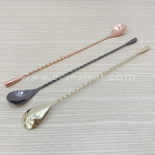 Bar Spoon - Chuôi hình tròn - Thép 304 - 30cm (Mạ màu)