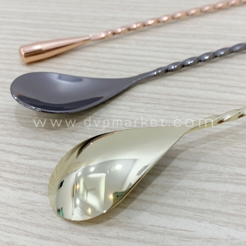 Bar Spoon - Chuôi hình tròn - Thép 304 - 30cm (Mạ màu)