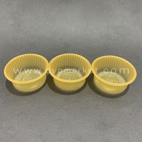 Trung Thu - Khay đựng bánh - Màu vàng - Hình tròn - Xấp 50c - 6.5 (50g)