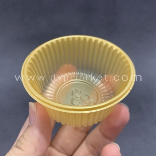 Trung Thu - Khay đựng bánh - Màu vàng - Hình tròn - Xấp 50c - 6.5 (50g)