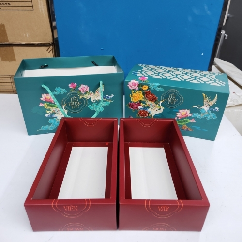 Set 05 bộ túi hộp TT 4B 150-250g Bách Hoa 2 Tầng 2024