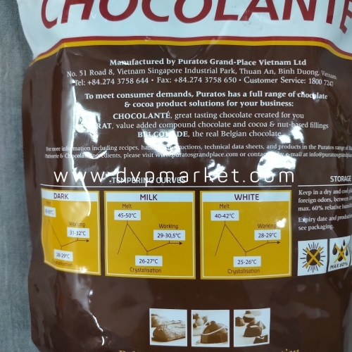 Puratos - Socola nút đen Ghana dark 75% (1kg)