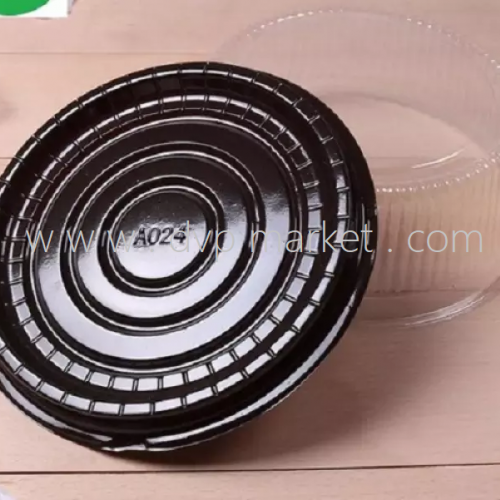 Hộp bánh tròn đế đen A024 (20 cm)