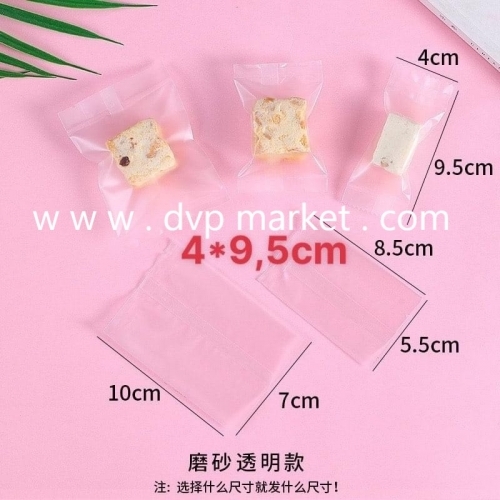 Túi hàn kẹo nougat 4x9.5cm trơn (Xấp 200)