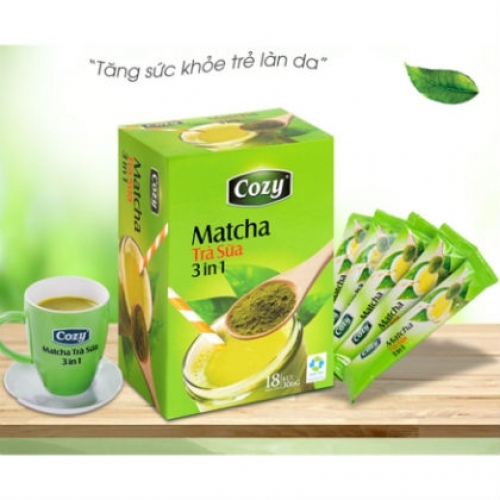 Cozy - Trà sữa hòa tan 3in1 - Matcha (18 gói x 17g)