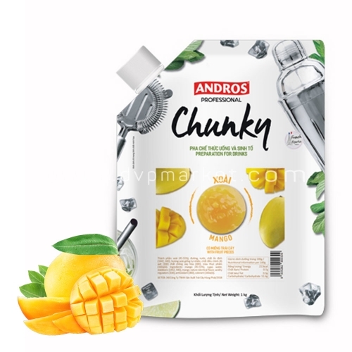Mứt trái cây Andros Chunky 1kg - Xoài
