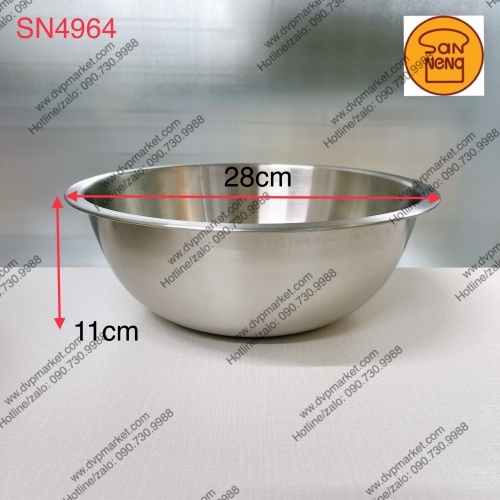 Sanneng SN4964 - Bát trộn bóng mờ 28cm