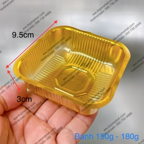 Trung Thu - Khay đựng bánh VN - Màu vàng - Xấp 50c - 9.5 (150-180g)