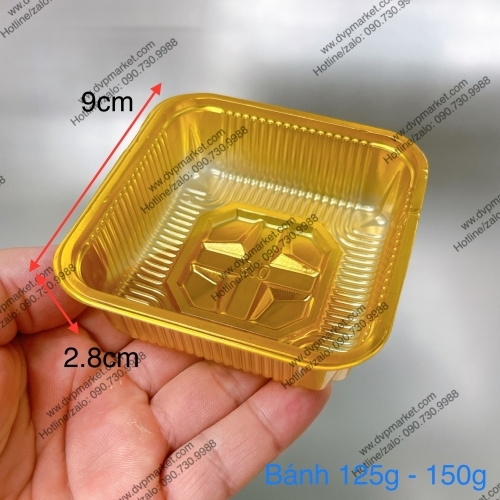 Trung Thu - Khay đựng bánh VN - Màu vàng - Xấp 50c - 9.0 (125-150g)