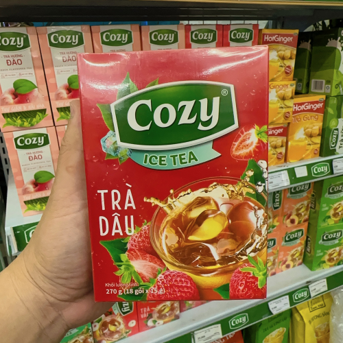 Cozy - Trà hòa tan Icetea - Dâu - 270g (18 gói x 15g)