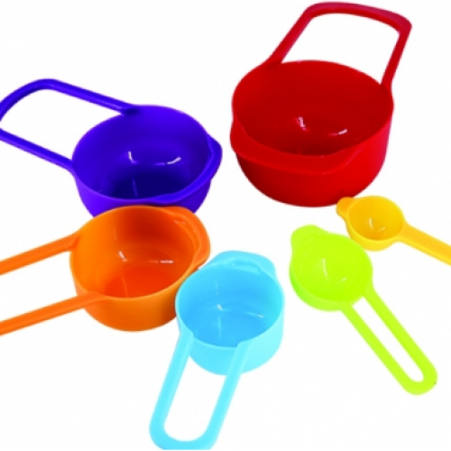 Bộ cup đong định lượng - Nhựa - Sắc màu (Bộ 6 cái)