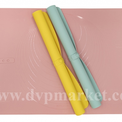 Unibaker - Thảm nhào bột silicon MB037 (40x60cm vàng-xanh-hồng)