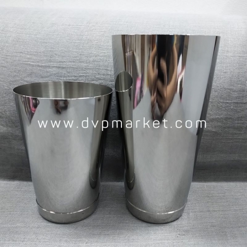 Shaker 2 mảnh - 2 đế - Inox - Sliver