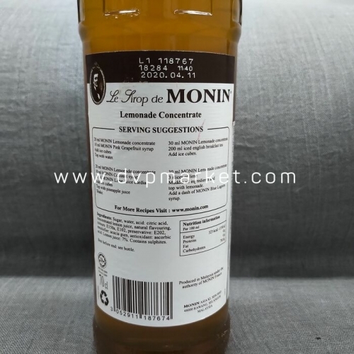 Syrup Monin Lemonade 700Ml - Chanh mật ong