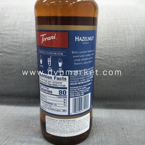Syrup Torani Hazelnut 750ml - Hạt dẻ