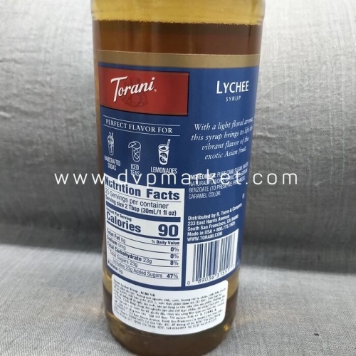 Syrup Torani Lychee 750ml - Vải