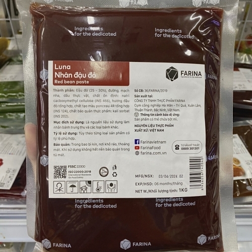 Luna - Nhân đậu đỏ 1kg