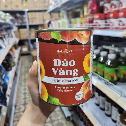 Hola Mart - Đào ngâm đóng hộp (820g)