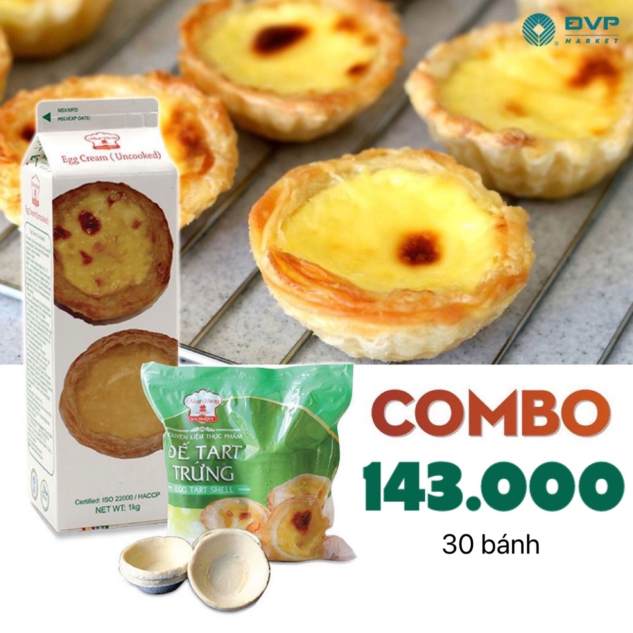 Combo 148 bánh tart trứng (Đế bánh Kem trứng)