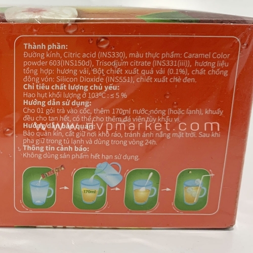 Cozy - Trà hòa tan Icetea - Vải - 270g (18 gói x 15g)