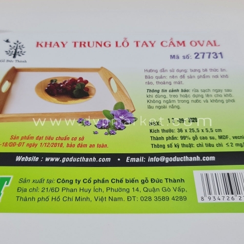 Khay trung lỗ tay cầm oval ĐT