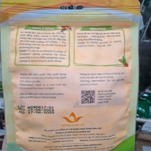 Bột phô mai Seasoning 100gr