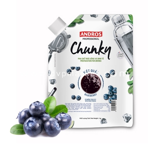 Mứt trái cây Andros Chunky 1kg - Việt Quất