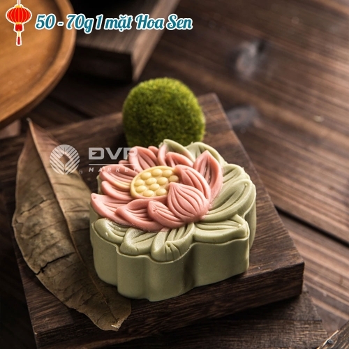 Khuôn bánh trung thu lò xo 50-70g 1 mặt hoa sen 2021