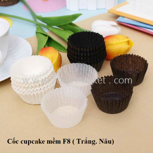 Cốc cupcake mềm F ( Trắng. Nâu)