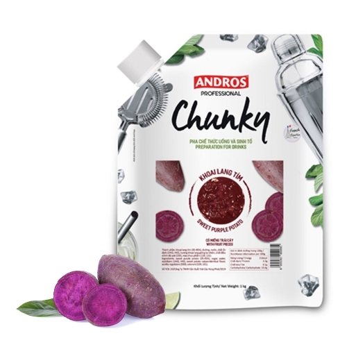 Mứt trái cây Andros Chunky 1kg - Khoai lang tím