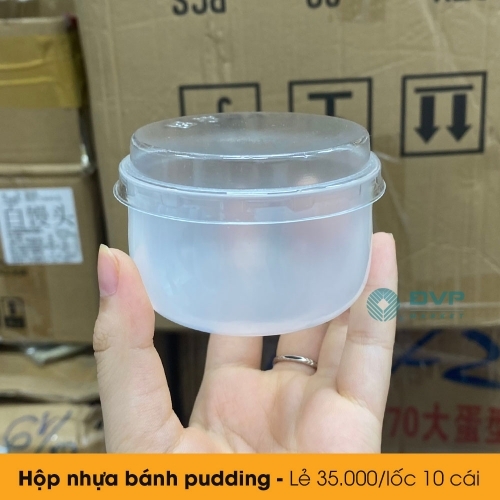 Hộp nhựa bánh pudding - 7x4cm (10c kèm nắp)