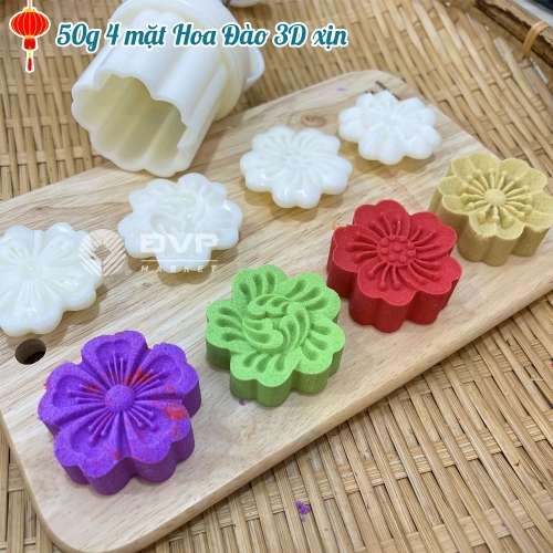 Khuôn nhấn TT lò xo 50g 4 mặt Hoa đào 3D 2021