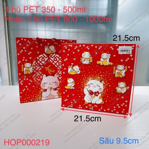 Set 05 hộp mèo may mắn 4h Tết 2023