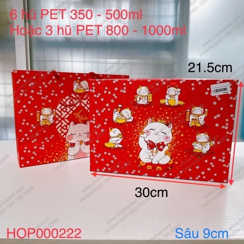 Set 05 hộp mèo may mắn 6h Tết 2023