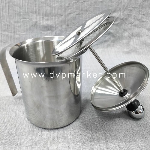 Ca đánh sữa lạnh tạo bọt - Inox - 400ml