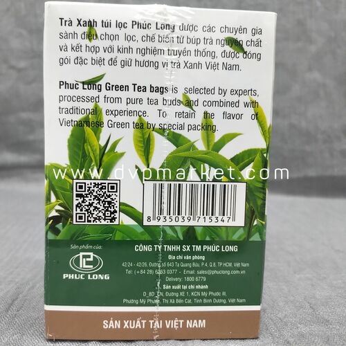 Trà Xanh Túi Lọc Phúc Long 2G X 25 Gói