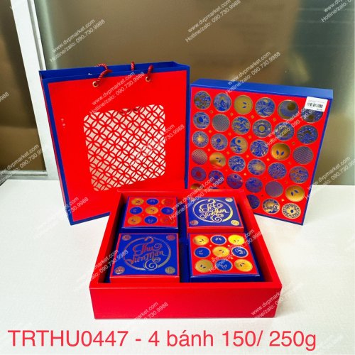 Set 05 bộ túi hộp TT 4 bánh 150-250g Nguyệt Cát 2023