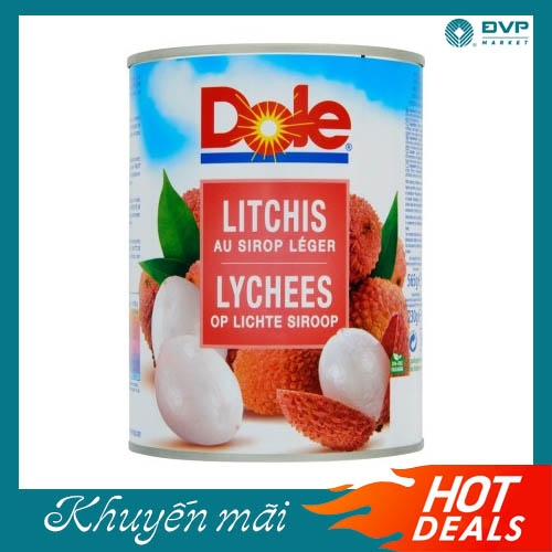 Vải đóng hộp Dole 565g thùng 12 hộp