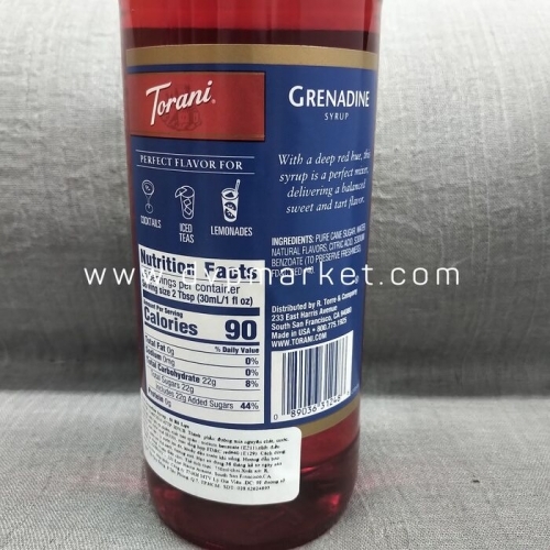 Syrup Torani Grenadine 750ml - Lựu