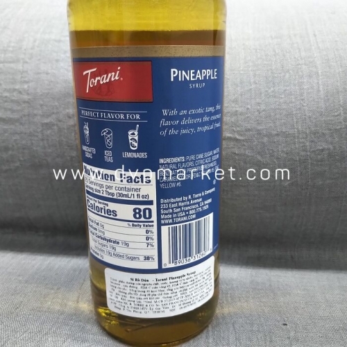 Syrup Torani Pineapple 750ml - Thơm (Dứa)