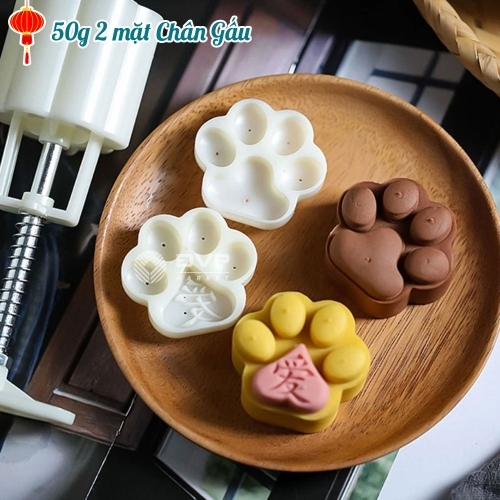 Khuôn nhấn trung thu 50g 2 mặt Chân Gấu 2021