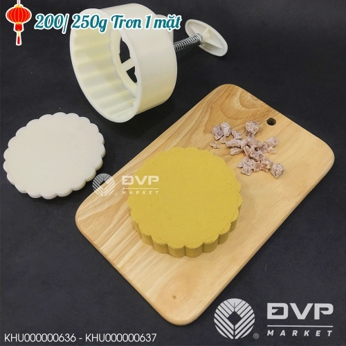 Khuôn nhấn trung thu 200g Trơn 1 mặt