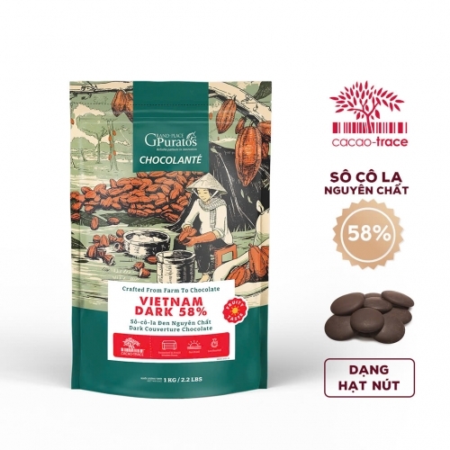 Puratos - Socola nút đen Asia 58% (1kg)